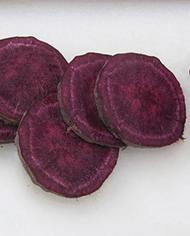 Sliced purple sweetpotato